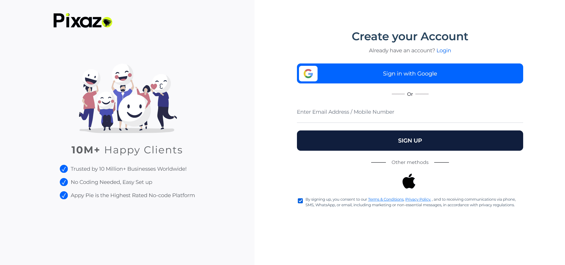Step 3: Log In or Sign-Up for Pixazo