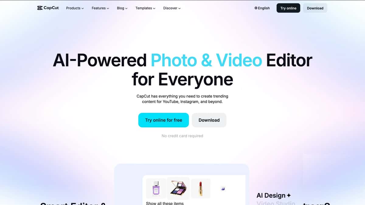 CapCut AI video editor for social media