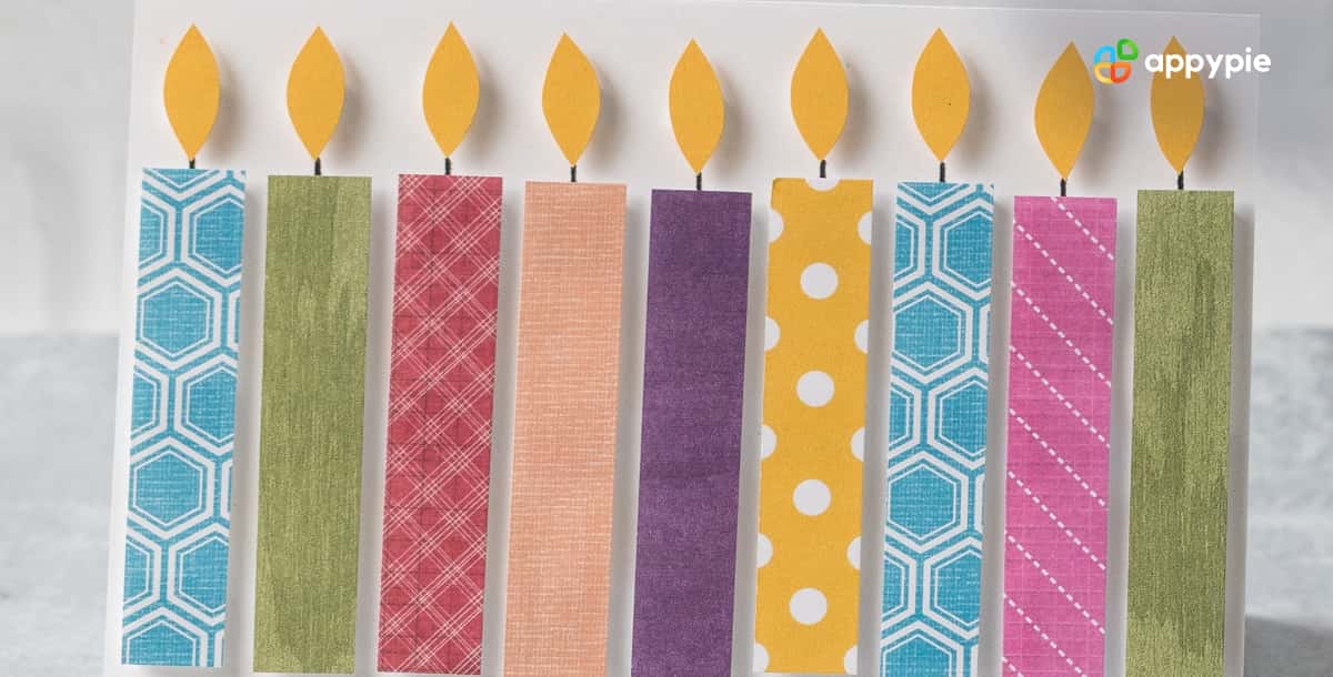Paper Candles Birthday Card