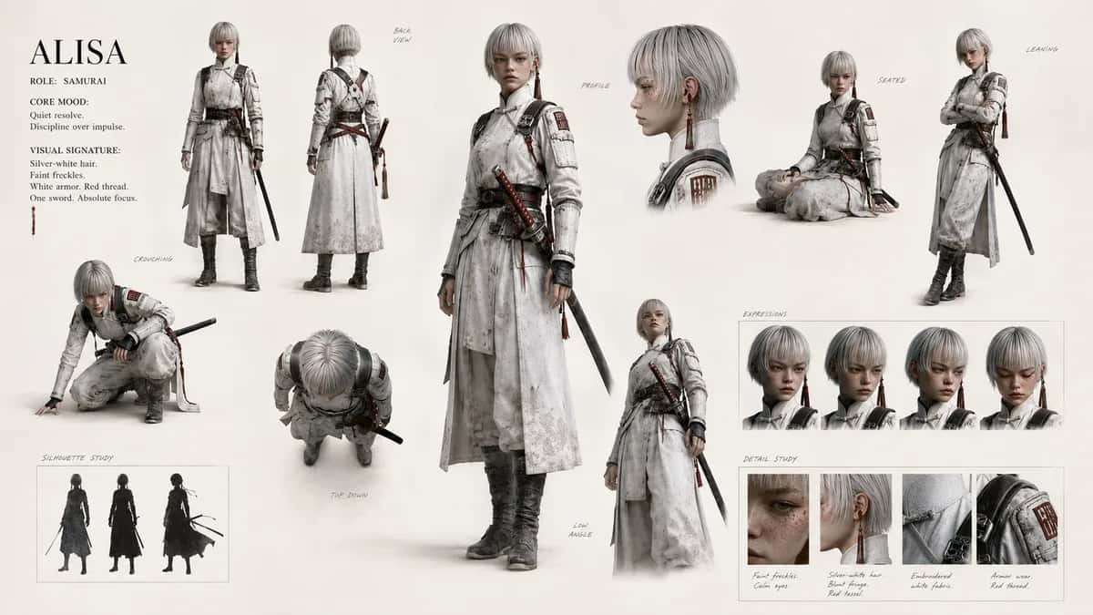 Alisa — free AI character sheet by Kōda