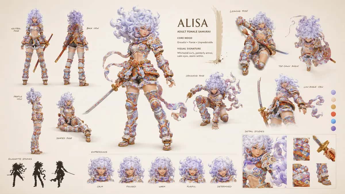 Alisa 3 — free AI character sheet by Kōda