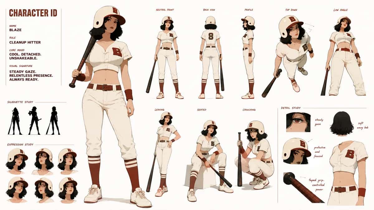 Blaze — free AI character sheet by Kōda