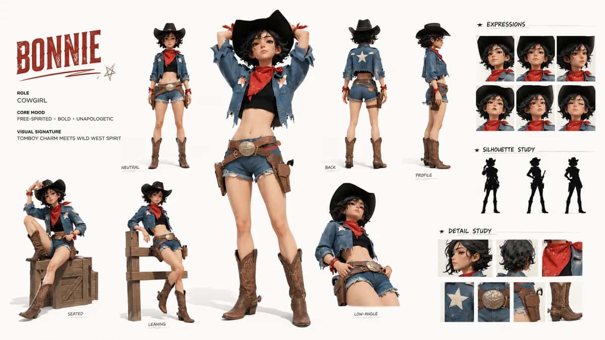 Bonnie — free AI character sheet by Kōda