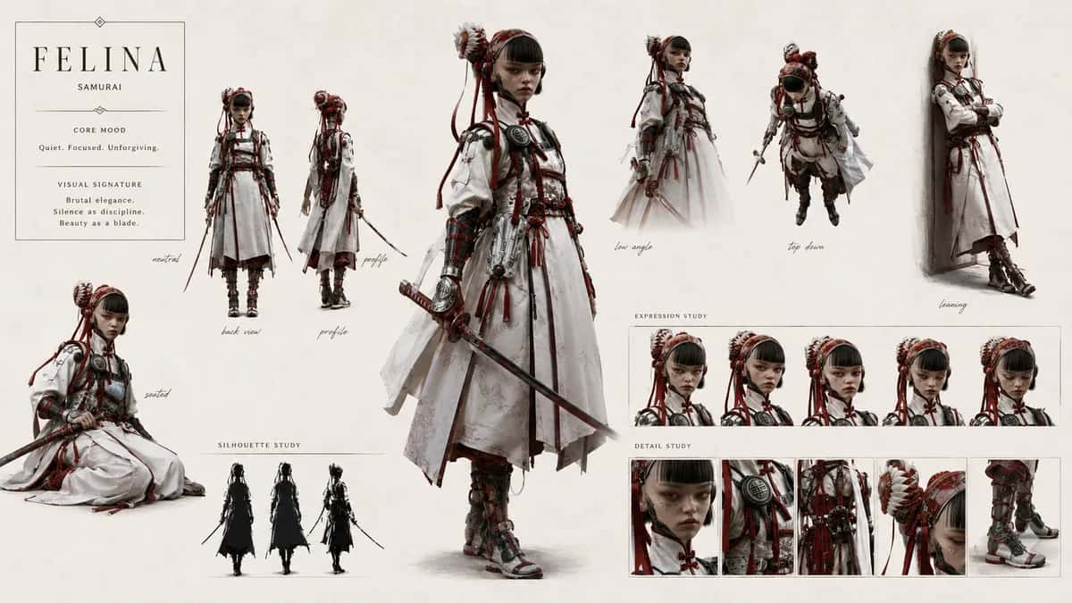 Felina — free AI character sheet by Kōda