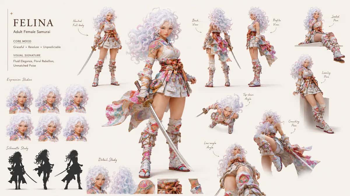 Felina 3 — free AI character sheet by Kōda