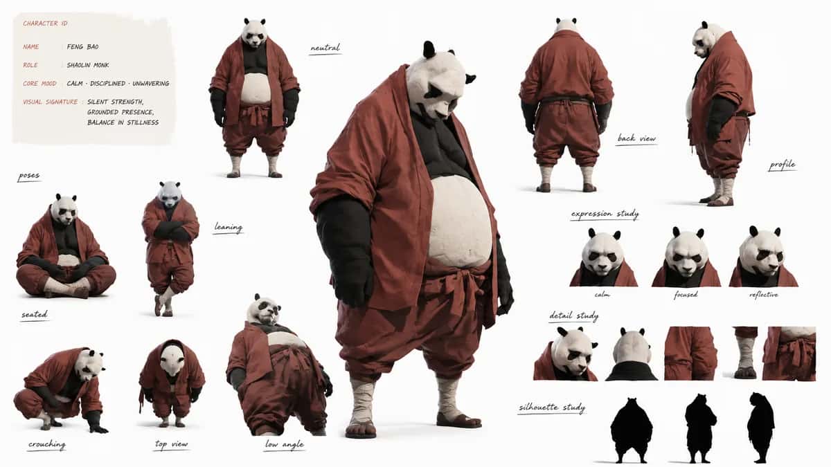 Fengbao — free AI character sheet by Kōda