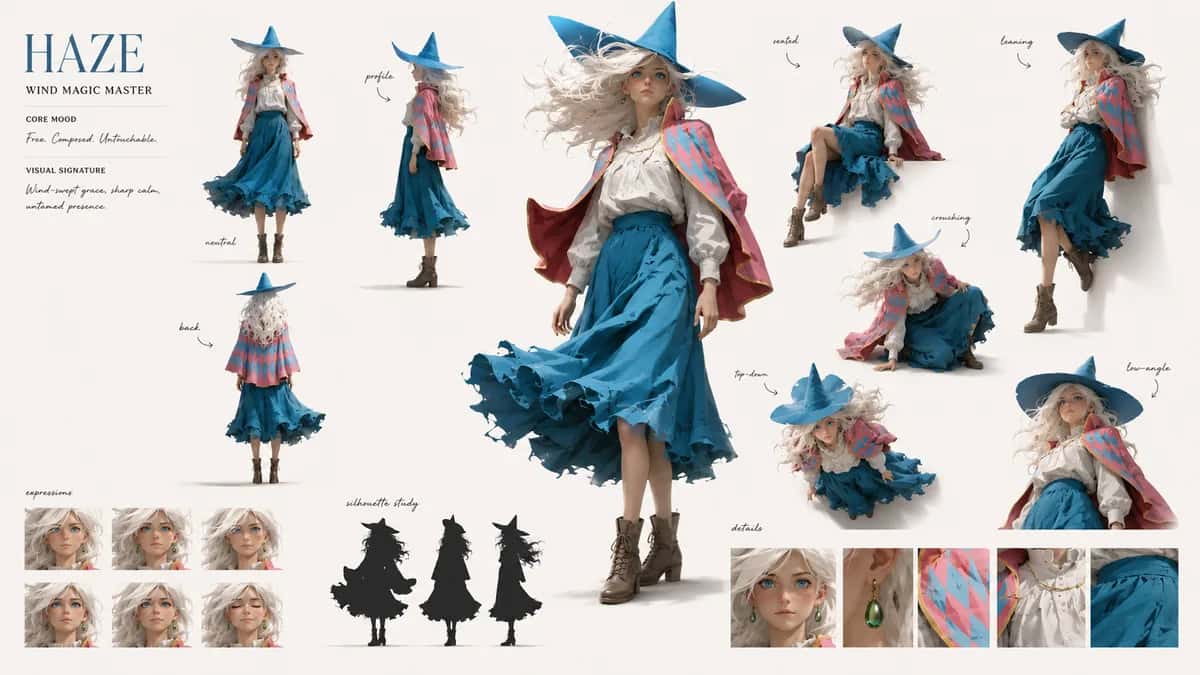 Haze — free AI character sheet by Kōda