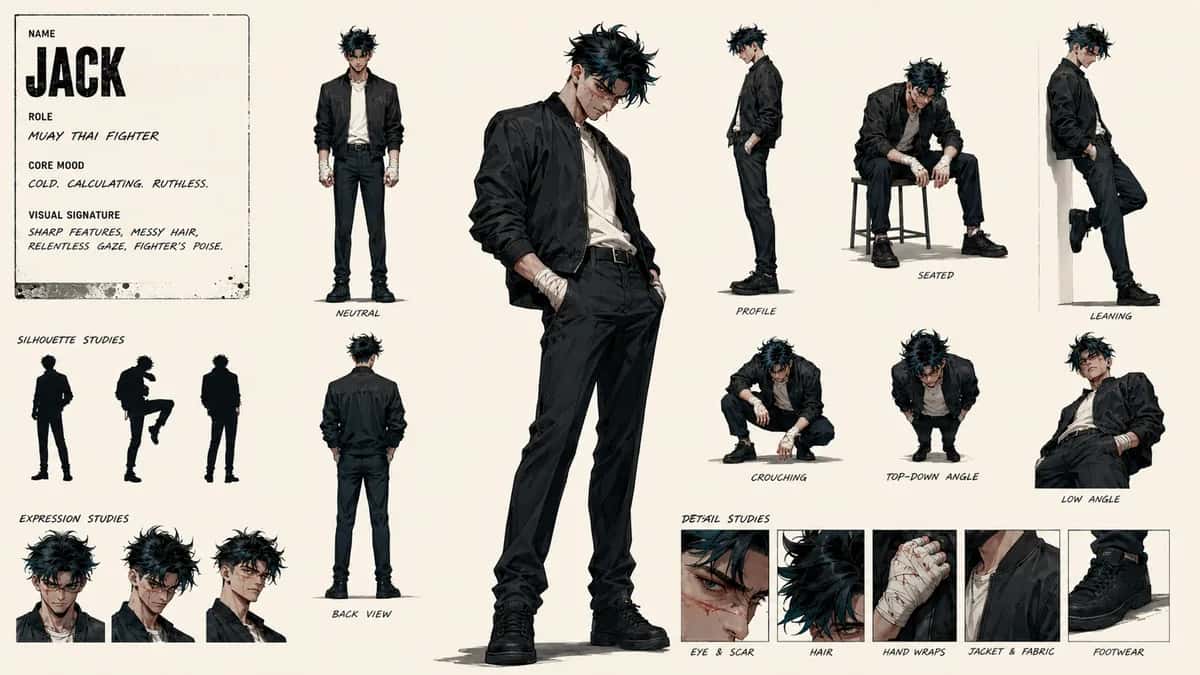 Jack — free AI character sheet by Kōda