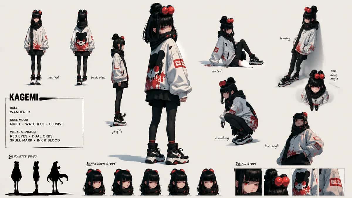 Kagemi — free AI character sheet by Kōda