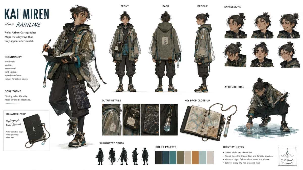 Kaimiren — free AI character sheet by Kōda