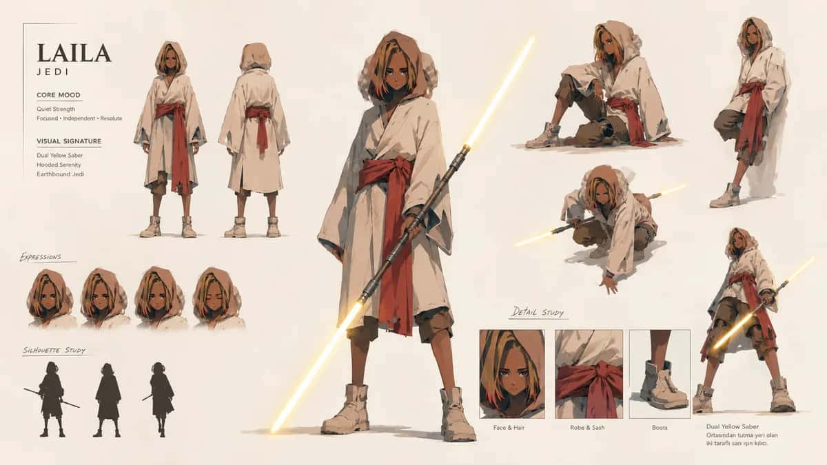 Laila — free AI character sheet by Kōda