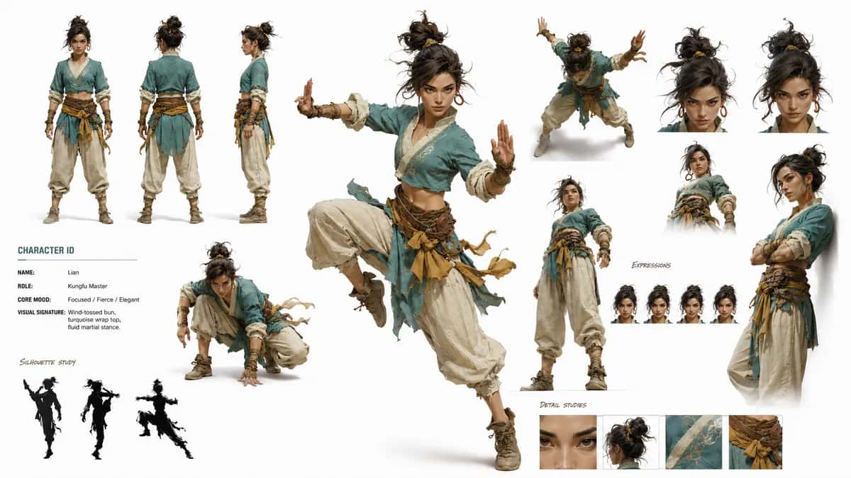 Lian — free AI character sheet by Kōda