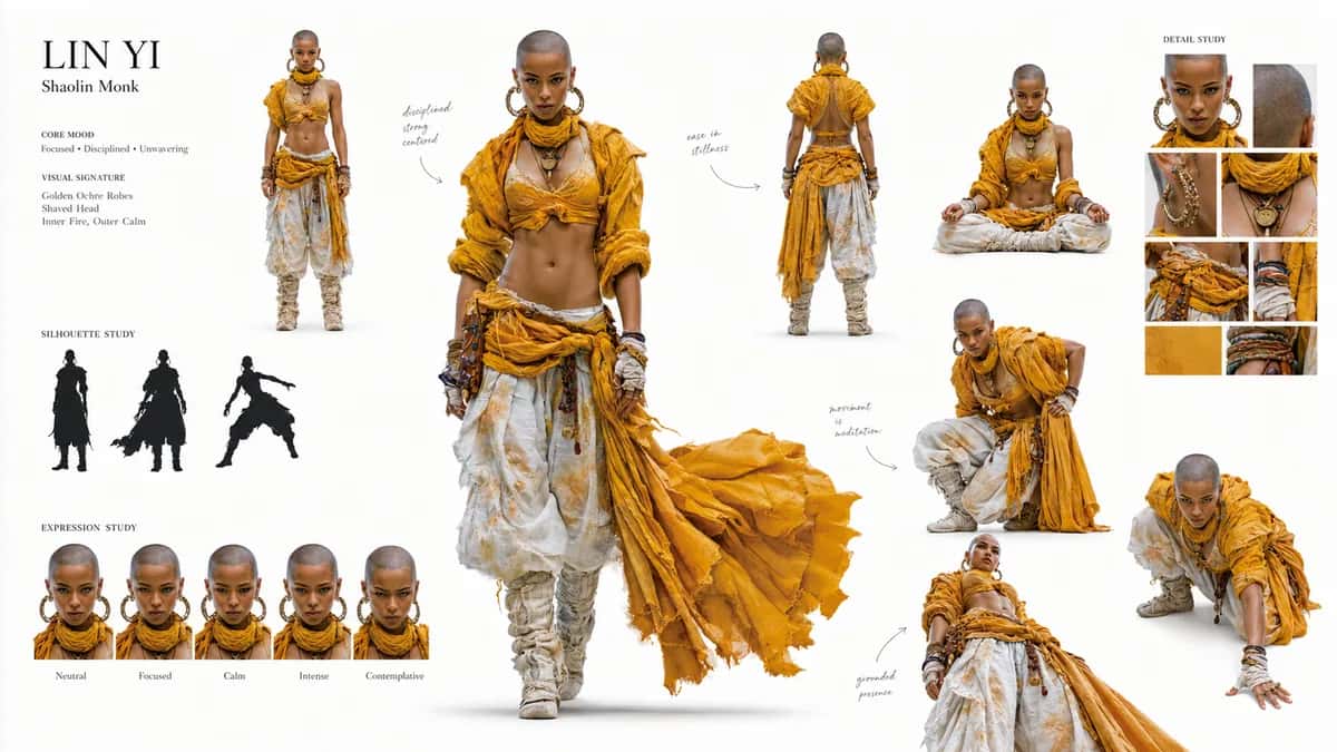 Linyi — free AI character sheet by Kōda