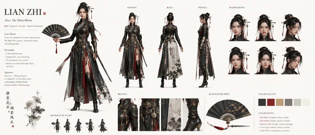 Lyanzhi — free AI character sheet by Kōda
