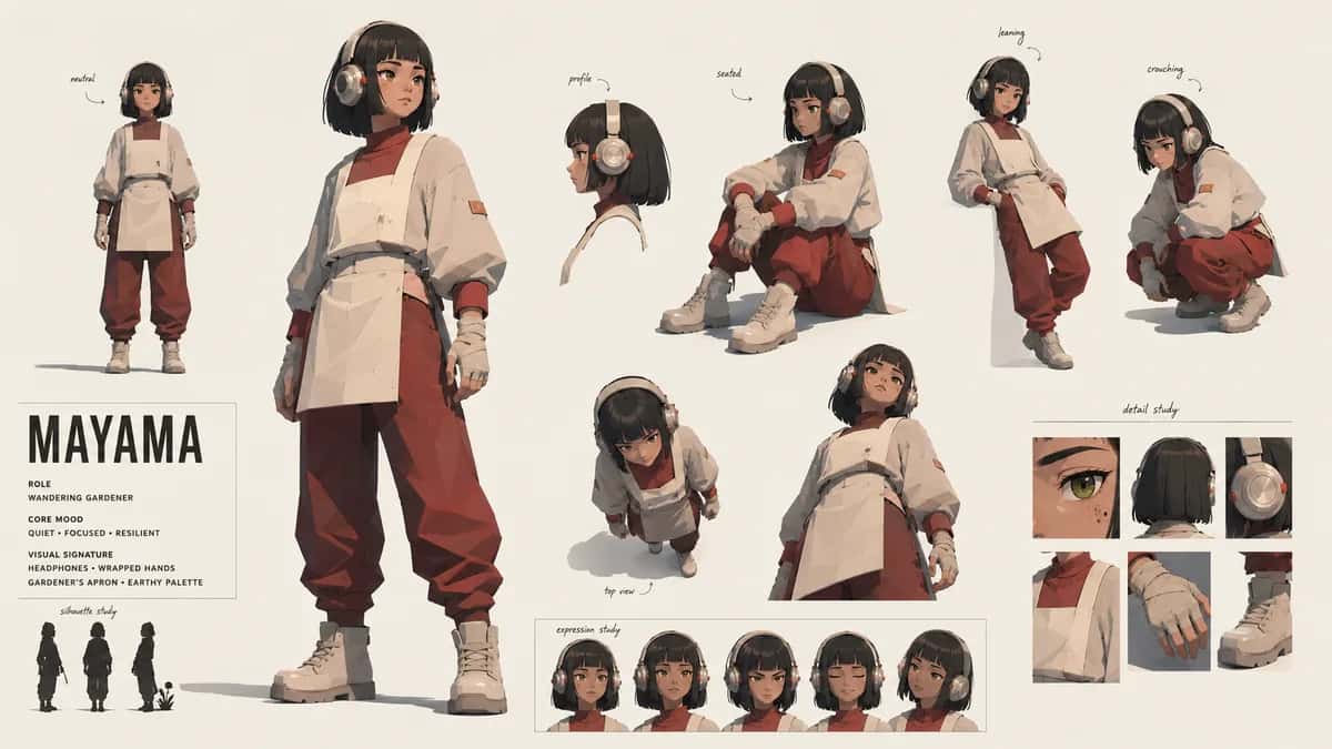 Mayama — free AI character sheet by Kōda