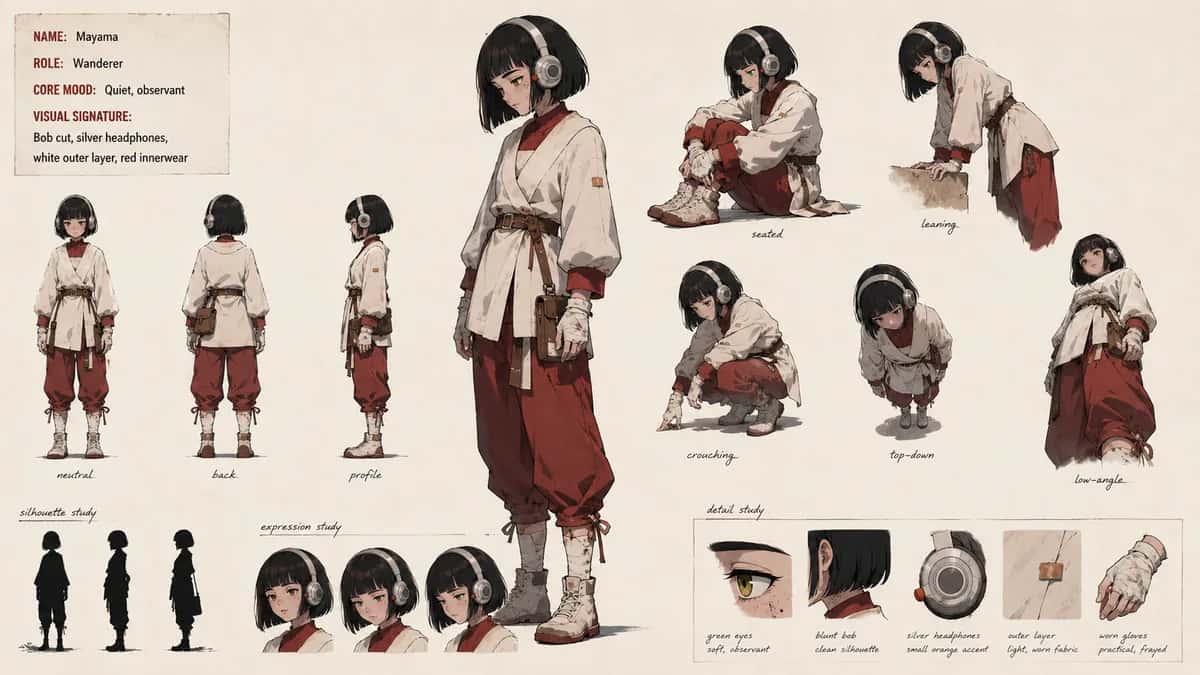 Mayama 2 — free AI character sheet by Kōda