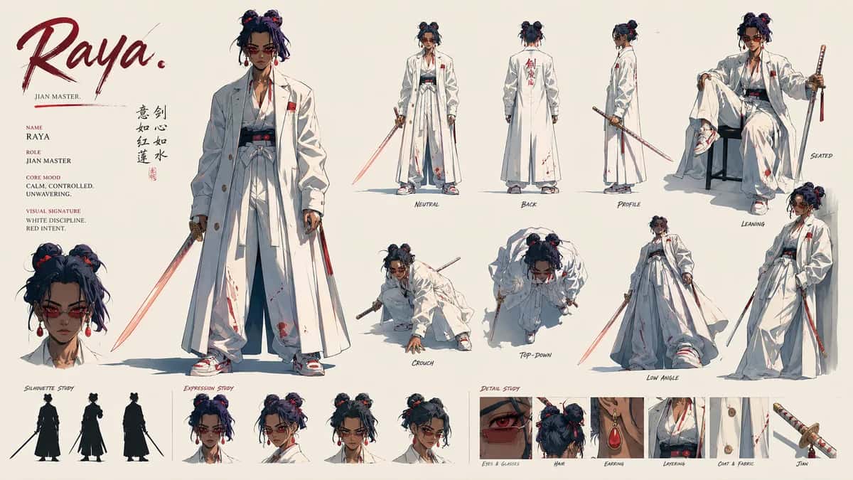 Raya — free AI character sheet by Kōda