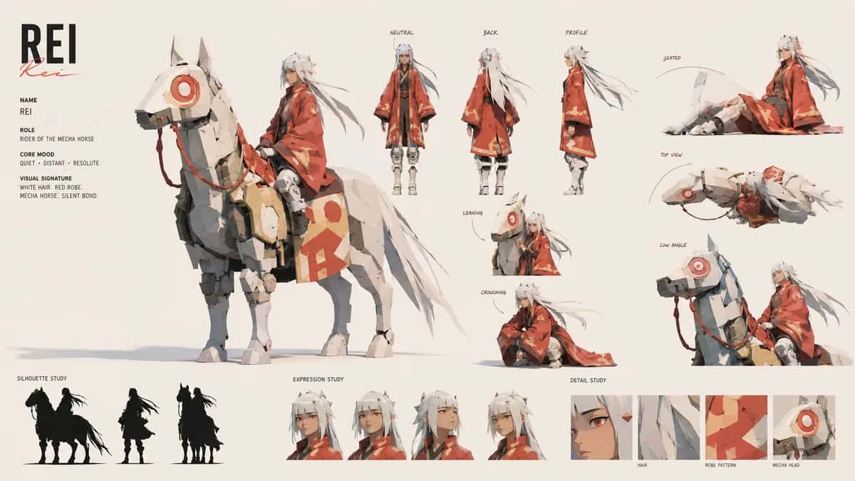 Rei — free AI character sheet by Kōda
