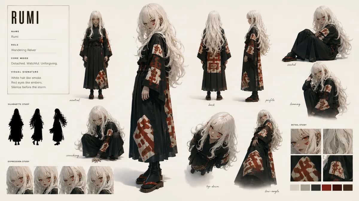 Rumi — free AI character sheet by Kōda