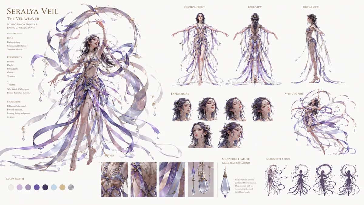 Serelyaveil 2 — free AI character sheet by Kōda