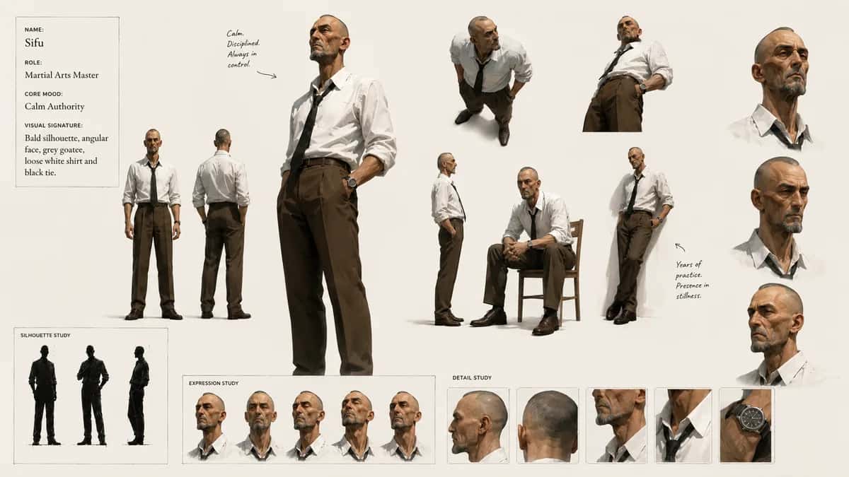 Sifu 2 — free AI character sheet by Kōda