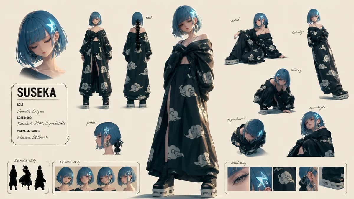 Suseka — free AI character sheet by Kōda
