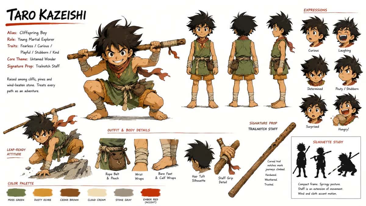 Taro — free AI character sheet by Kōda