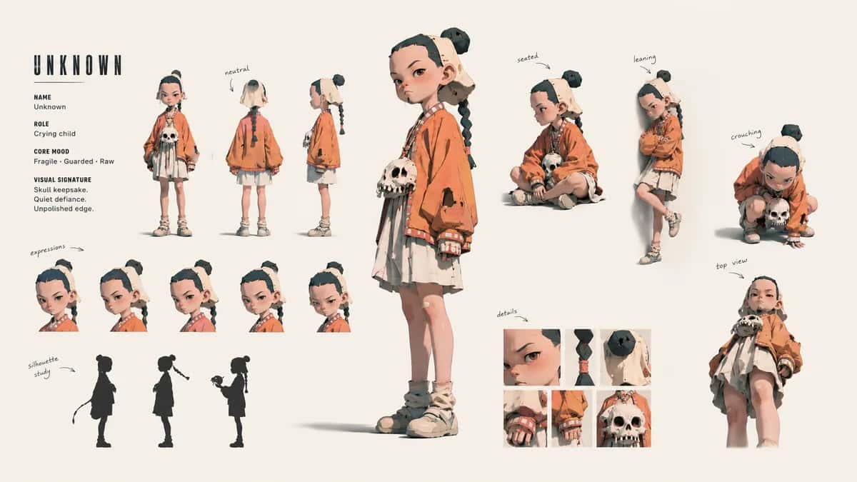 Unknown — free AI character sheet by Kōda
