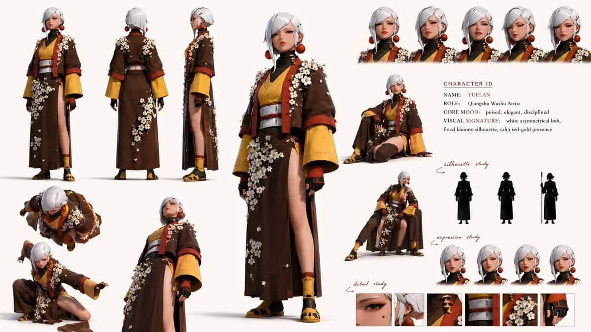 Yuelan — free AI character sheet by Kōda