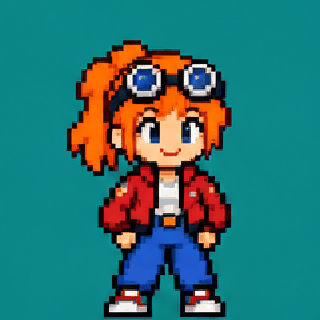 An animated GIF of an 8-bit pixel-art character cycling through its sprite frames