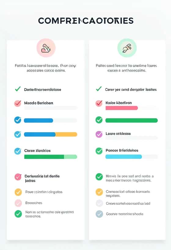 Example of a comparison infographic layout with two columns