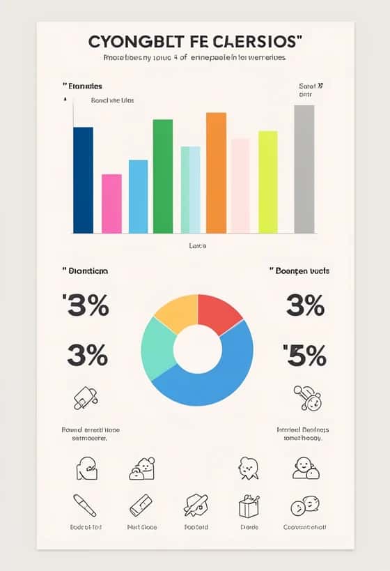 Example of a statistical infographic layout with charts and percentages