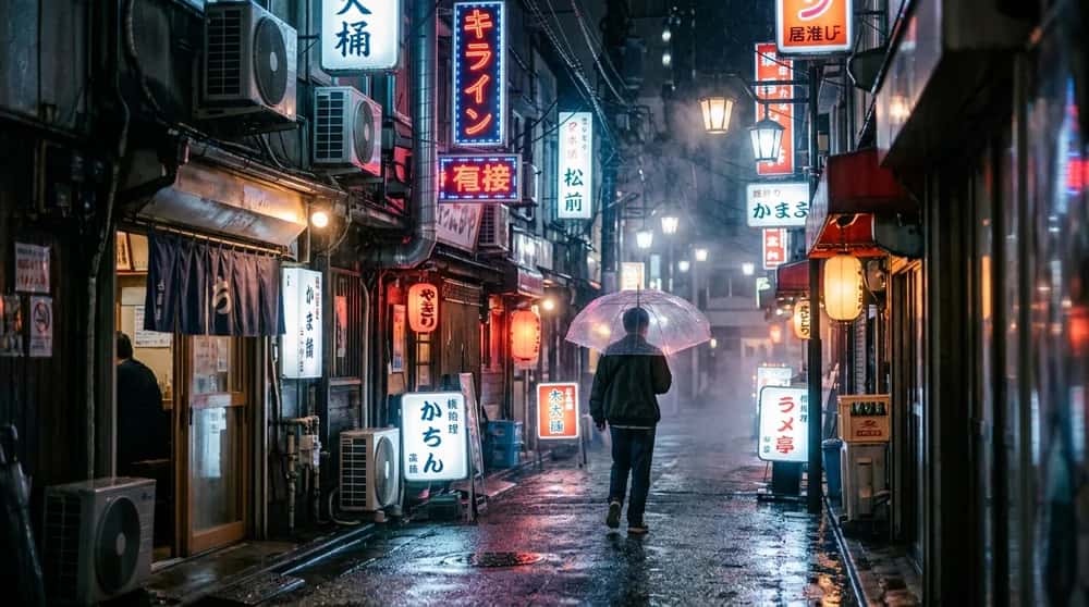 A cinematic neon-lit night scene generated with the Nano Banana 2.1 API on Pixazo