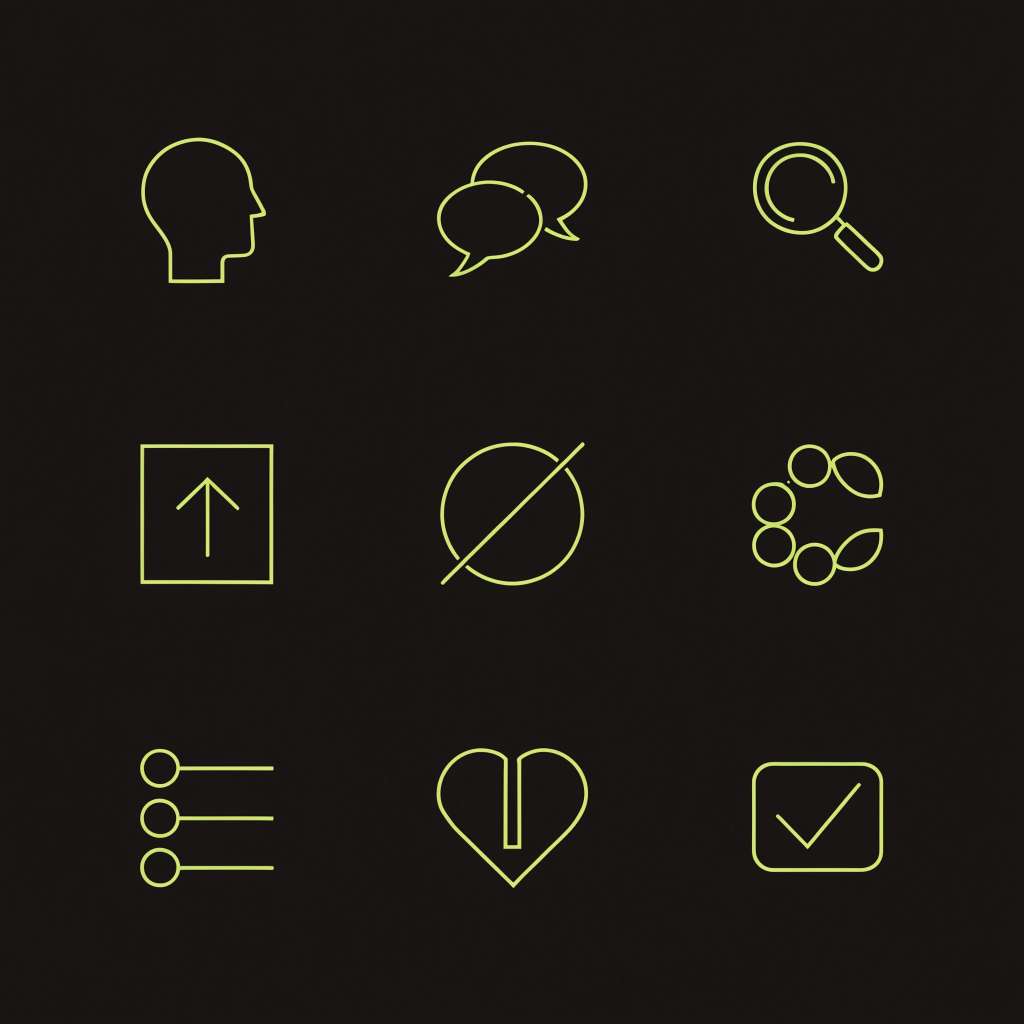A cohesive set of minimalist line icons with consistent stroke weight, generated with the Recraft V4.1 Flash API