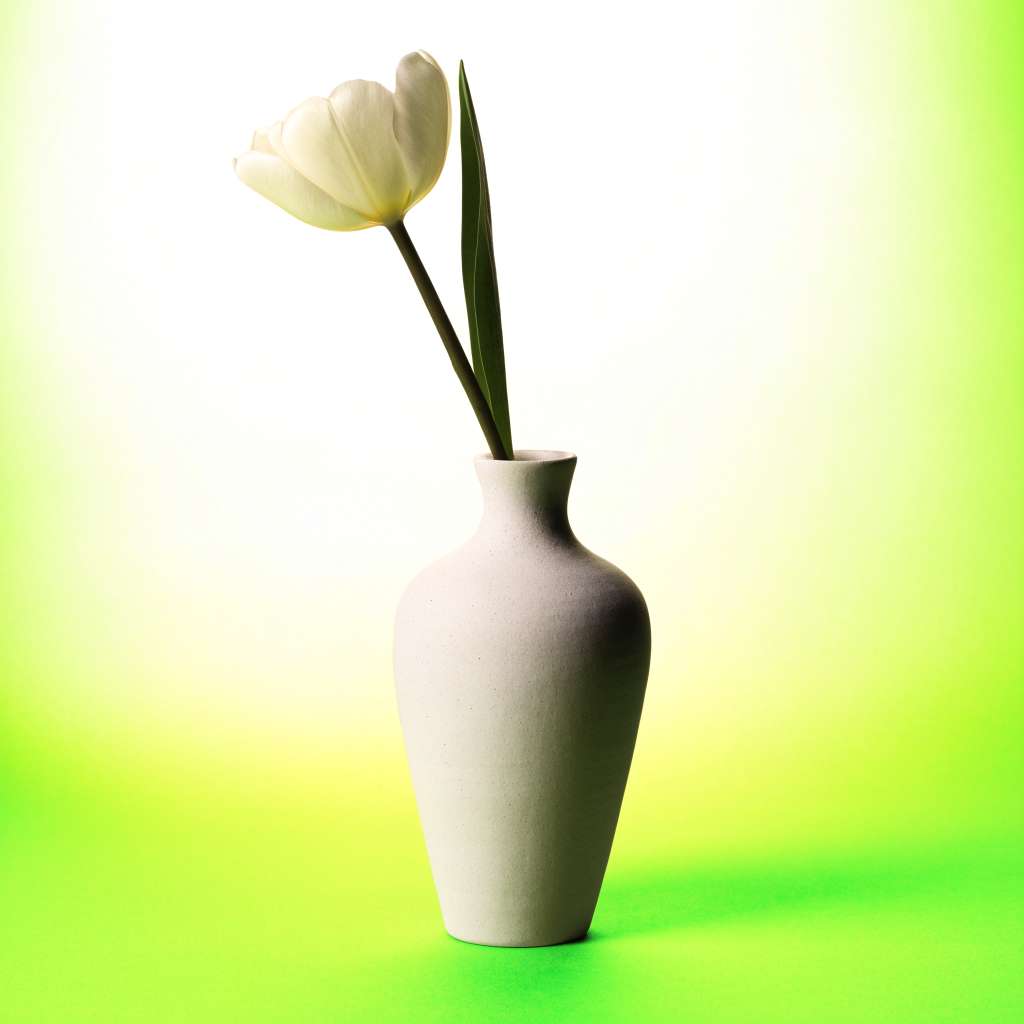Studio product shot of a ceramic vase on a single flat colour background set through the Recraft V4.1 Flash colour controls