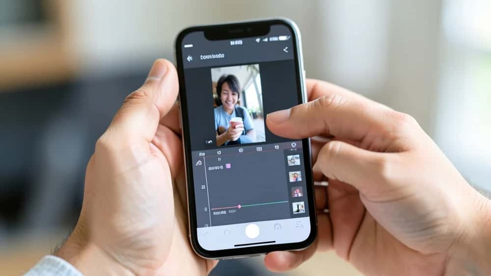 Editing a short vertical video on a phone to remove a filter