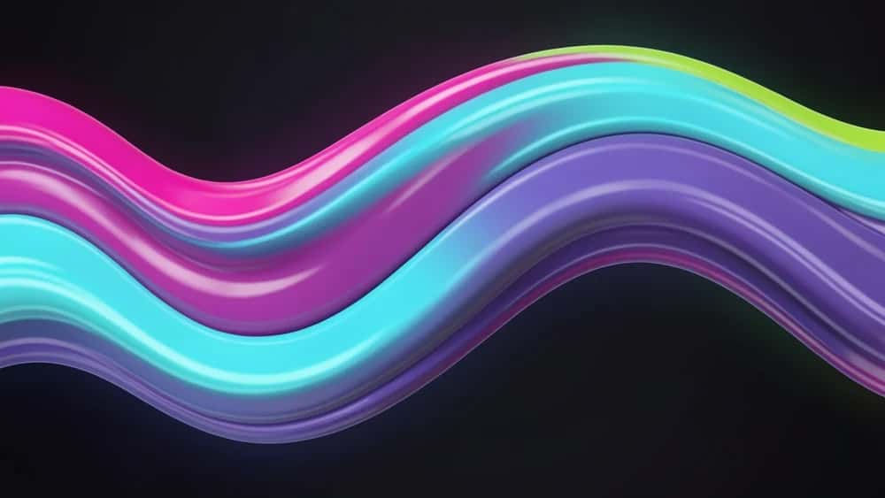 Abstract gradient wallpaper shown on a desktop monitor