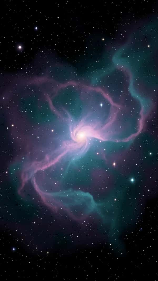 Cosmic wallpaper shown on a phone
