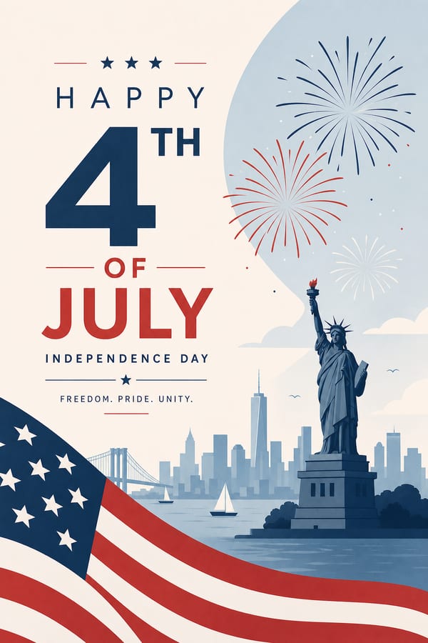 Stars and stripes Independence Day poster created with Pixazo AI