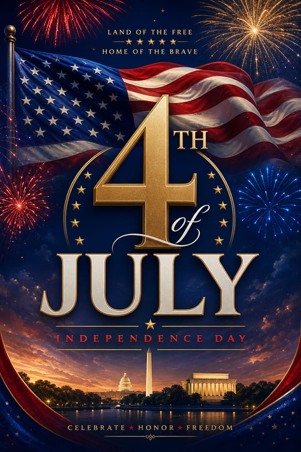 Vintage americana 4th of July poster created with Pixazo AI