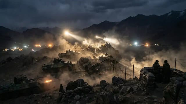 Border Standoff at Night