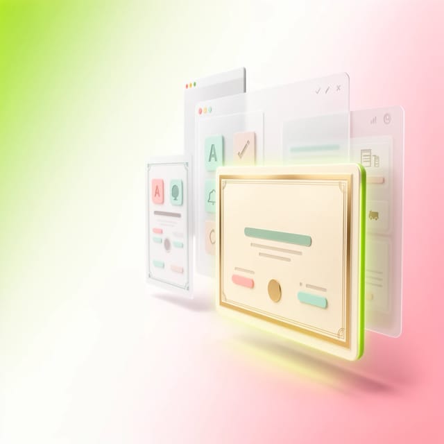 Professional achievement certificate designed with AI