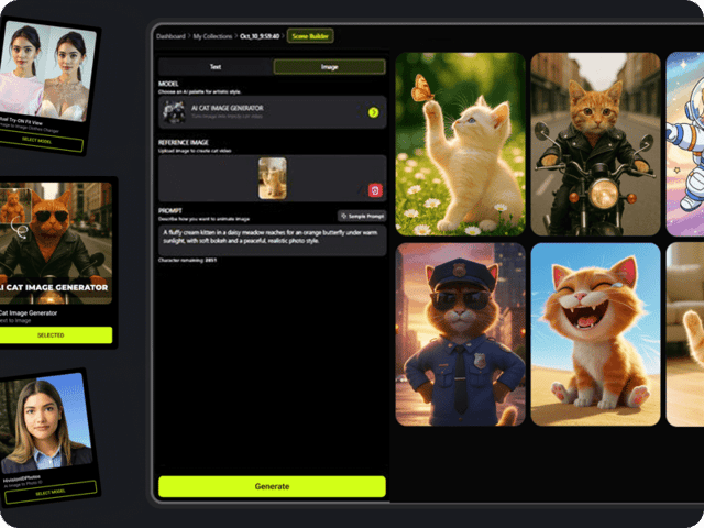 Aicatimagelast example — Cat Image Generator on Pixazo AI