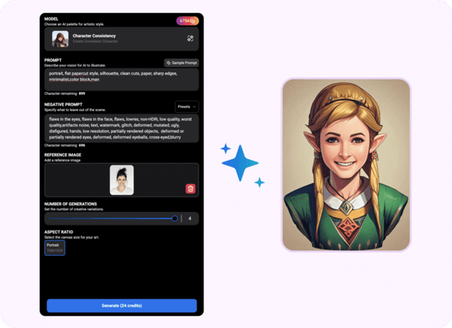 Character example — AI Consistent Character Generator on Pixazo AI