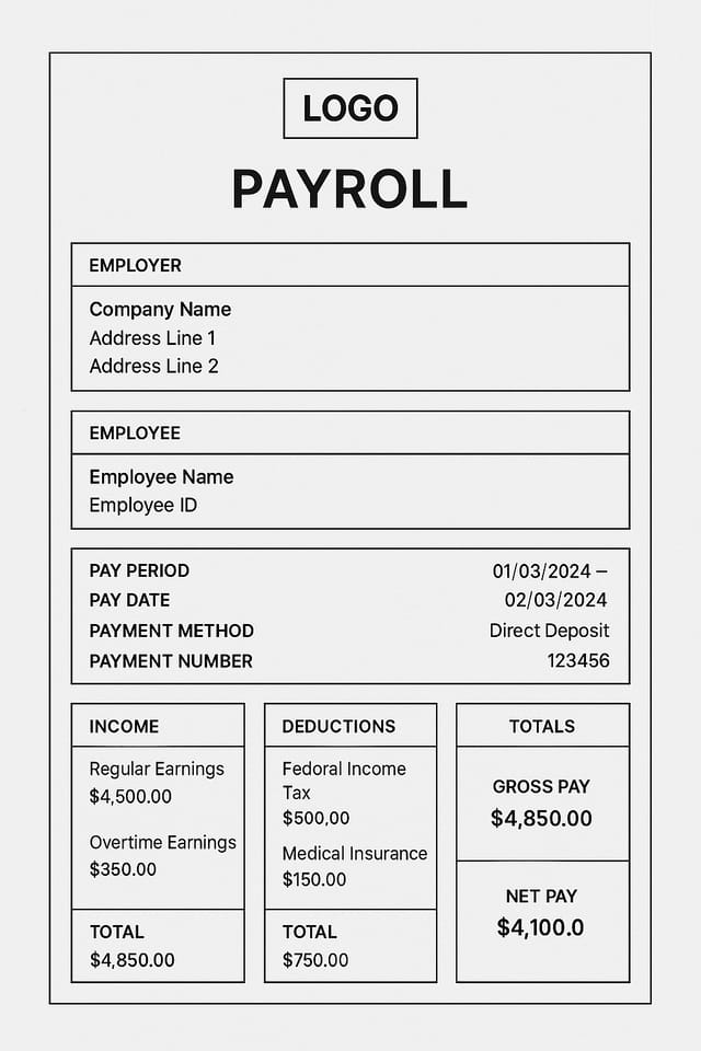 Paystub design by Wren Nakagawa