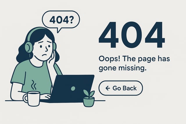 404 Error Page design by Esme Varga