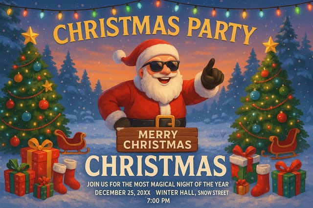 Christmas Party Invitation - Festive holiday card design