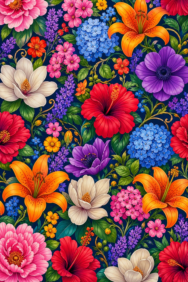 Flower Background — vibrant style background image, featuring botanical floral imagery, garden palette, organic curves