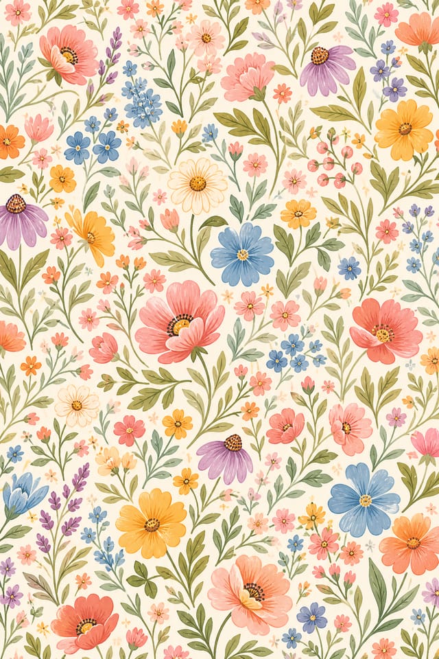 Flower Background — illustration style background image, featuring botanical floral imagery, garden palette, organic curves