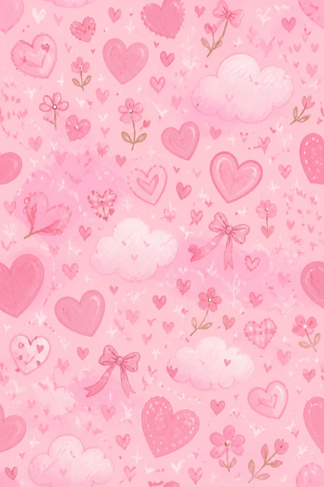 Pink Background — illustration style background image, featuring soft pink palette, romantic or playful imagery